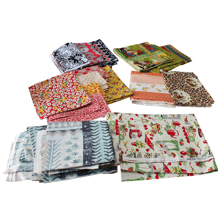 Generous Collection of Modern Sewing Fabric Remnants