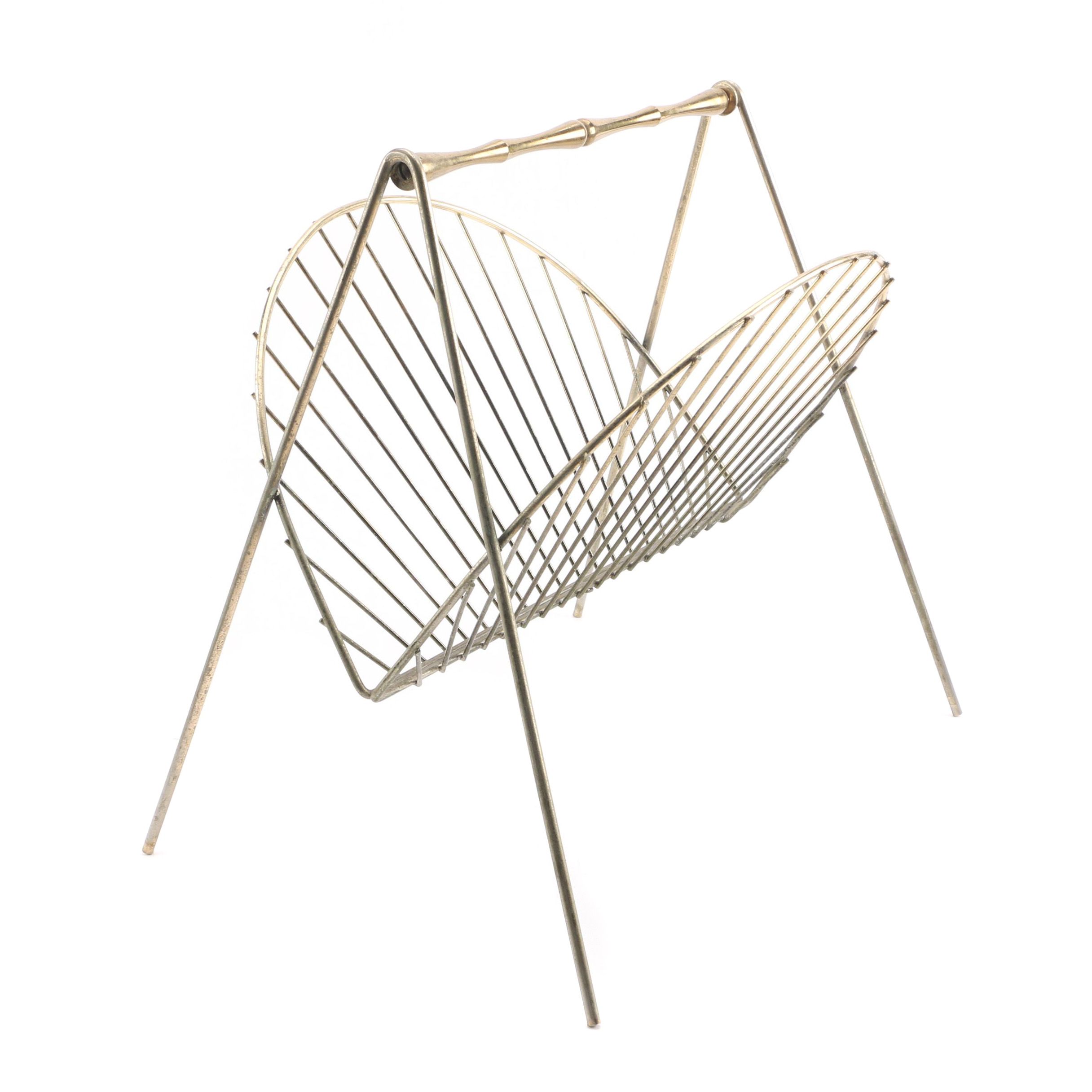 Vintage Brass Magazine Rack