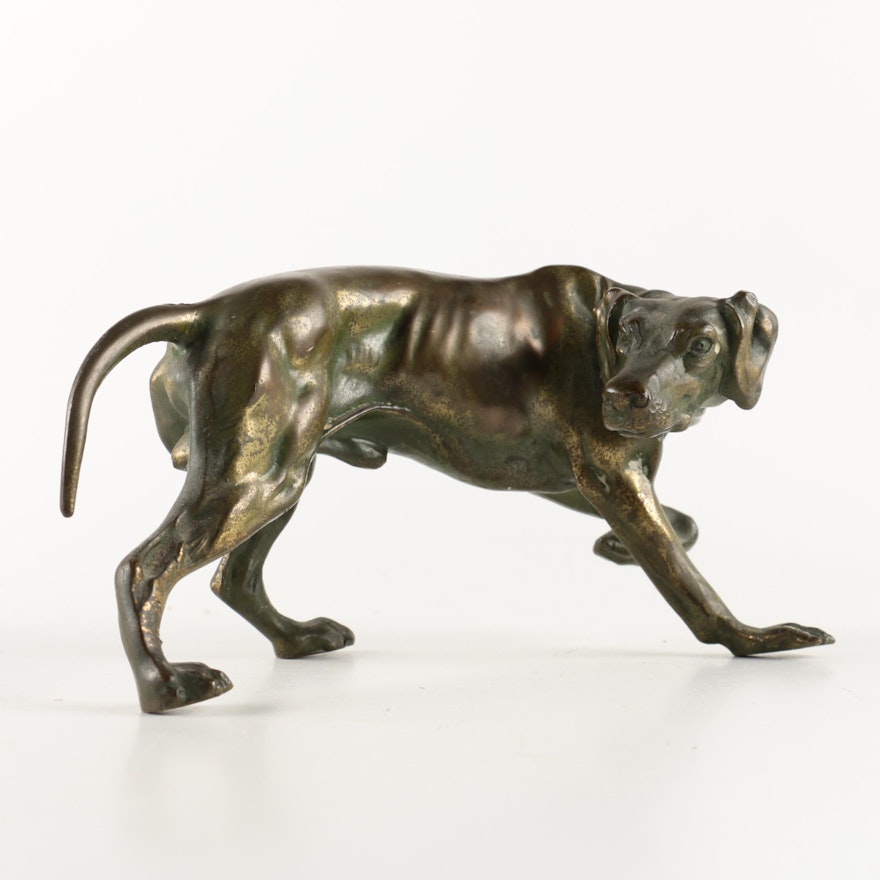 Metal Pointer Dog Figurine