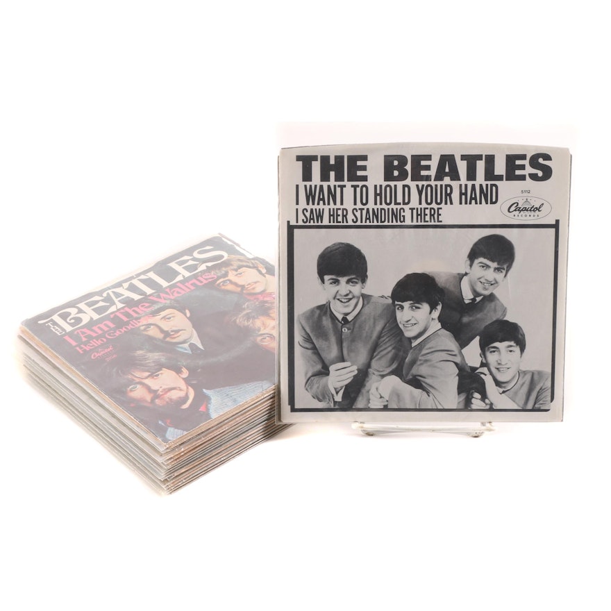 The Beatles US 7" Record Pressing Collection with Picture Sleeves
