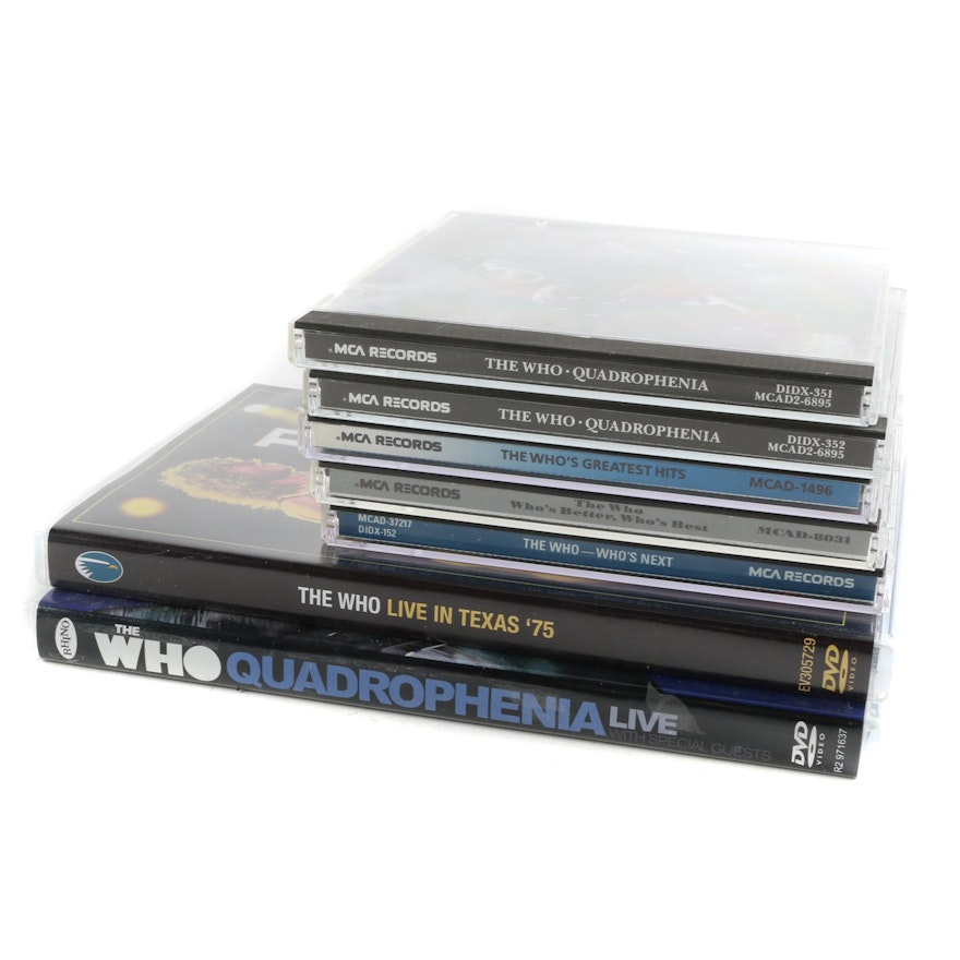 The Who CDs and DVDs Including "Who's Next" and "Quadrophenia"