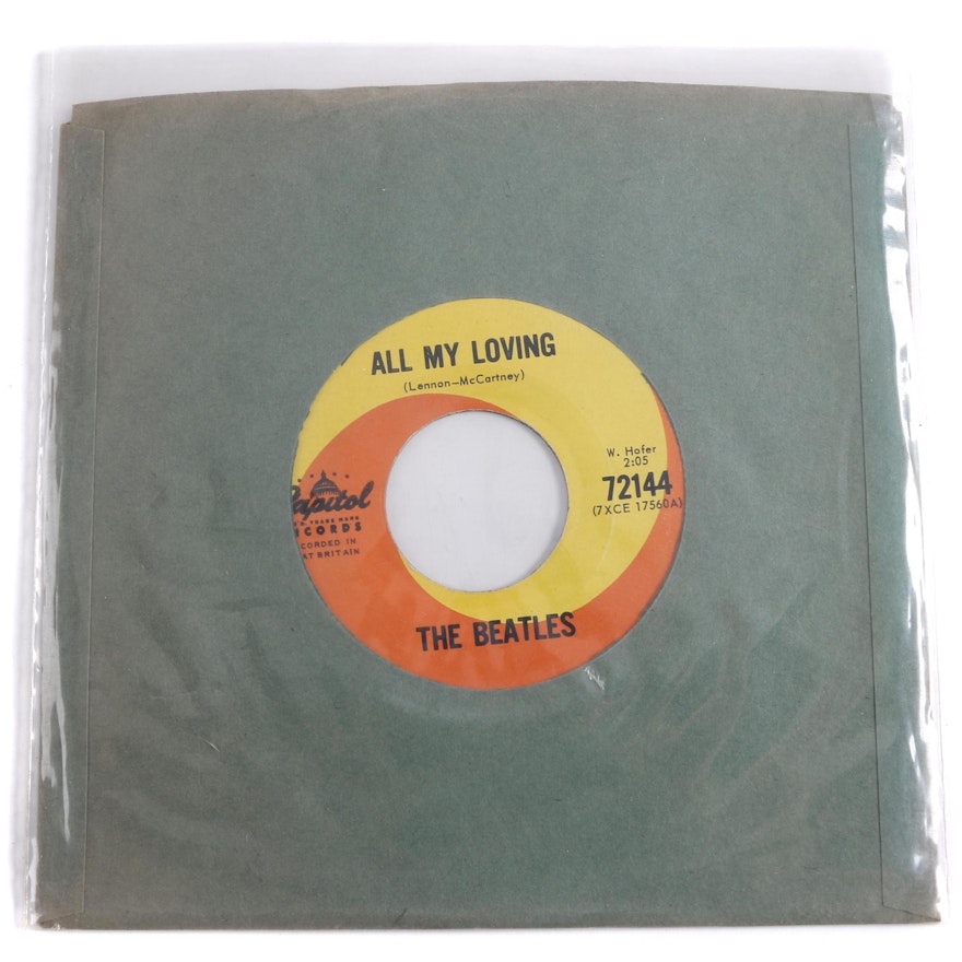 1964 The Beatles "All My Loving" Original Canadian 7" Record Pressing Single