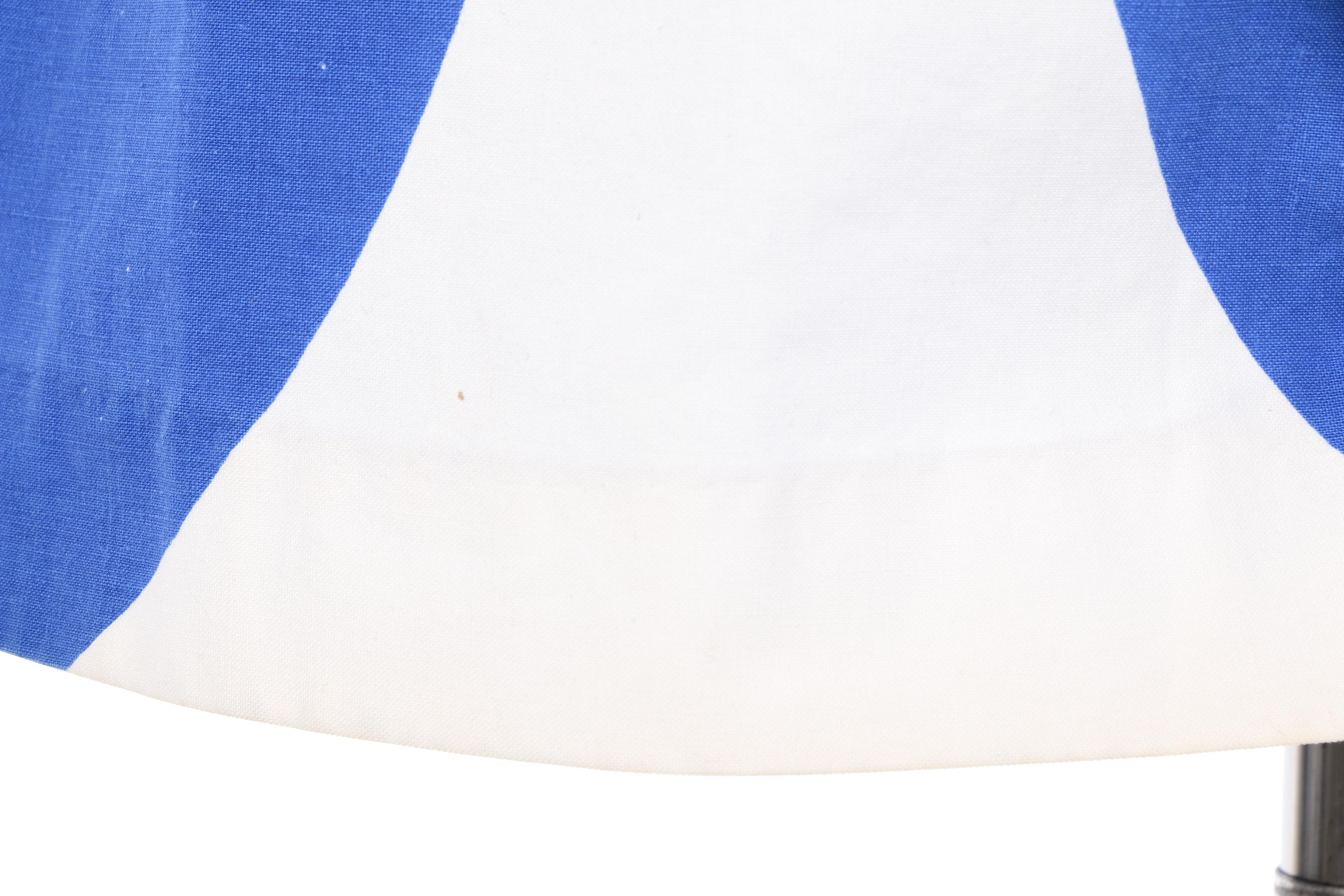 Vintage Marimekko Finland Blue and White Swirl Sleeveless Mod Dress