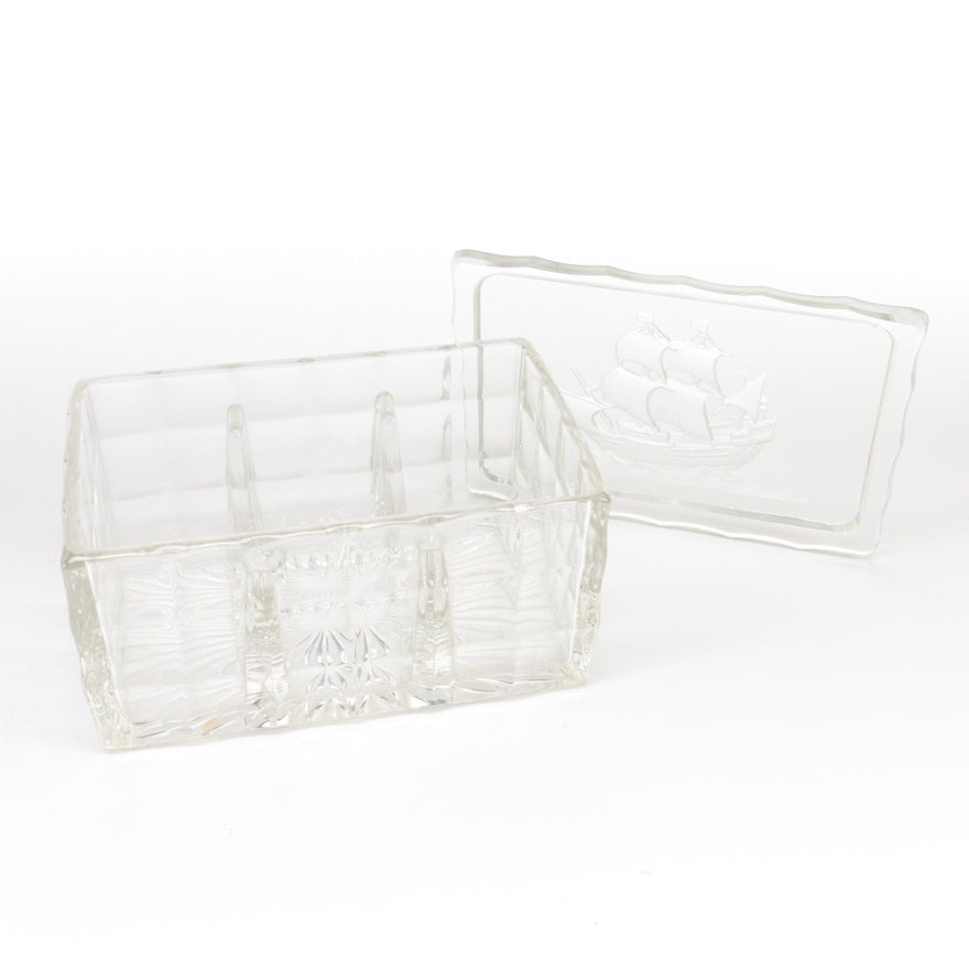 Nautical Themed Glass Trinket Box
