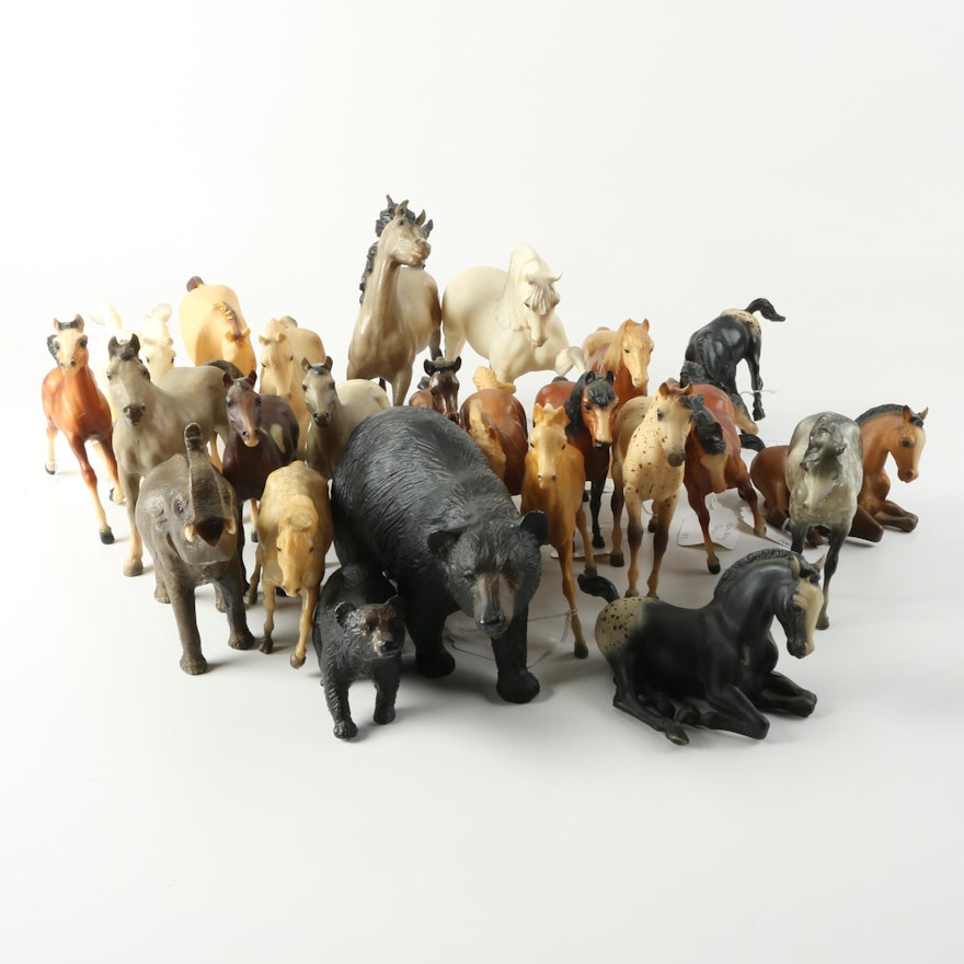 Horse, Bear and Elephant Figurines