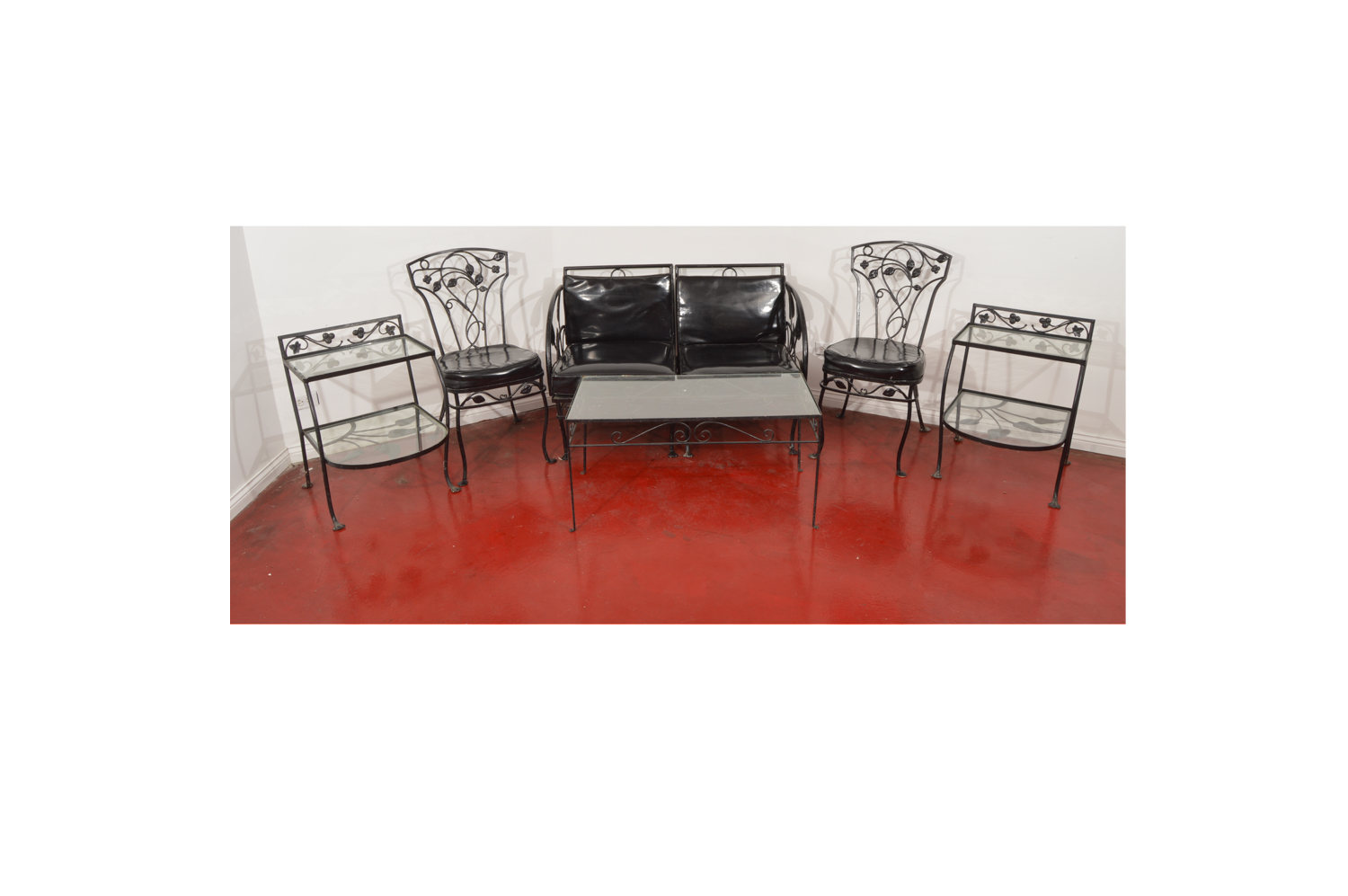 Painted Black Metal Patio Set