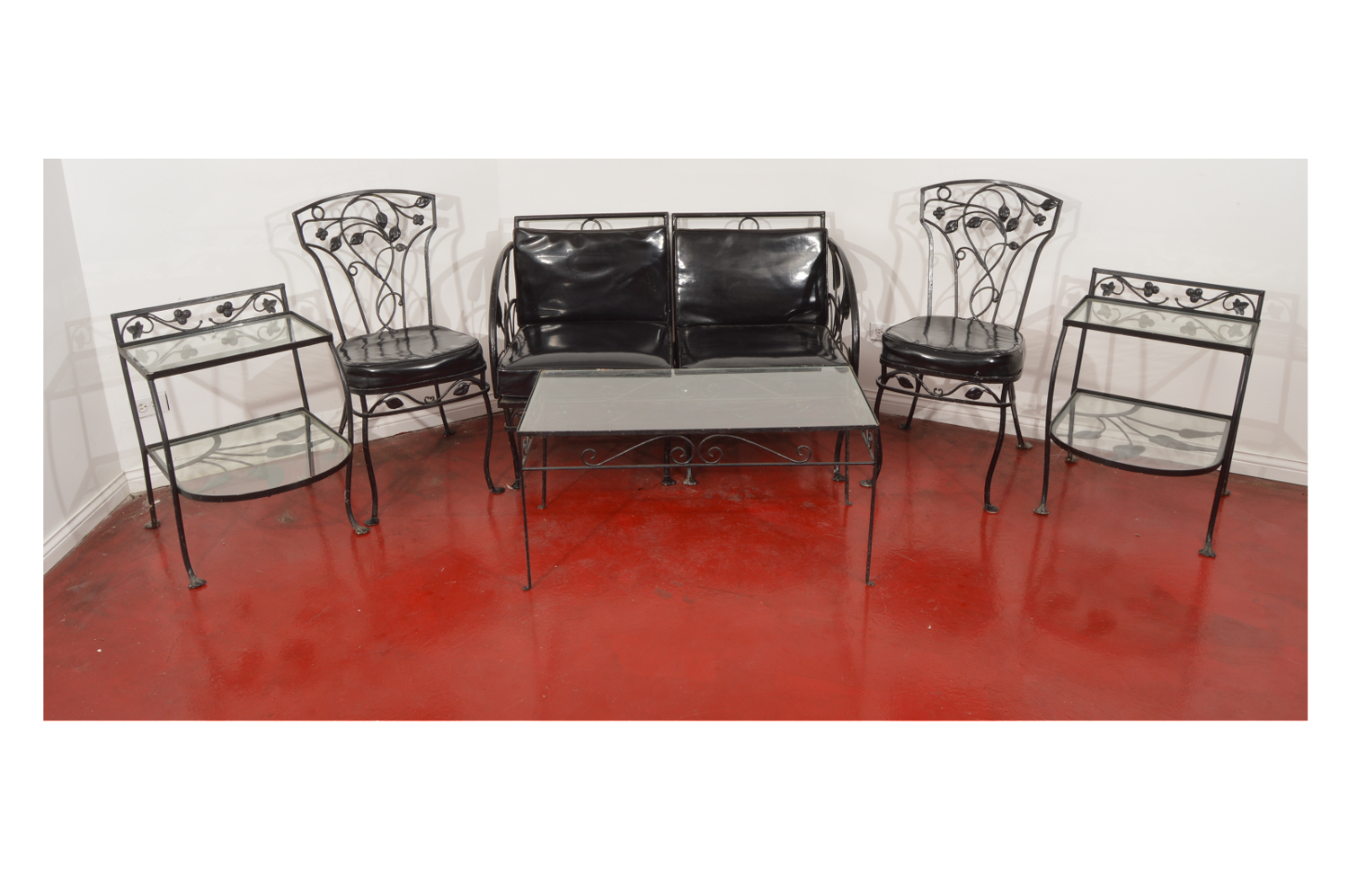 Painted Black Metal Patio Set