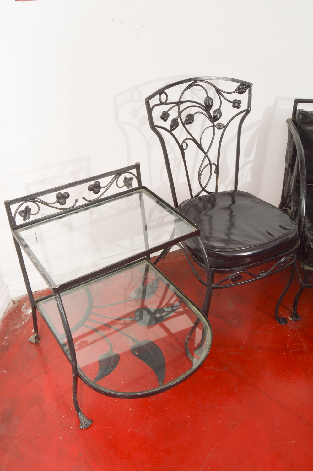 Painted Black Metal Patio Set
