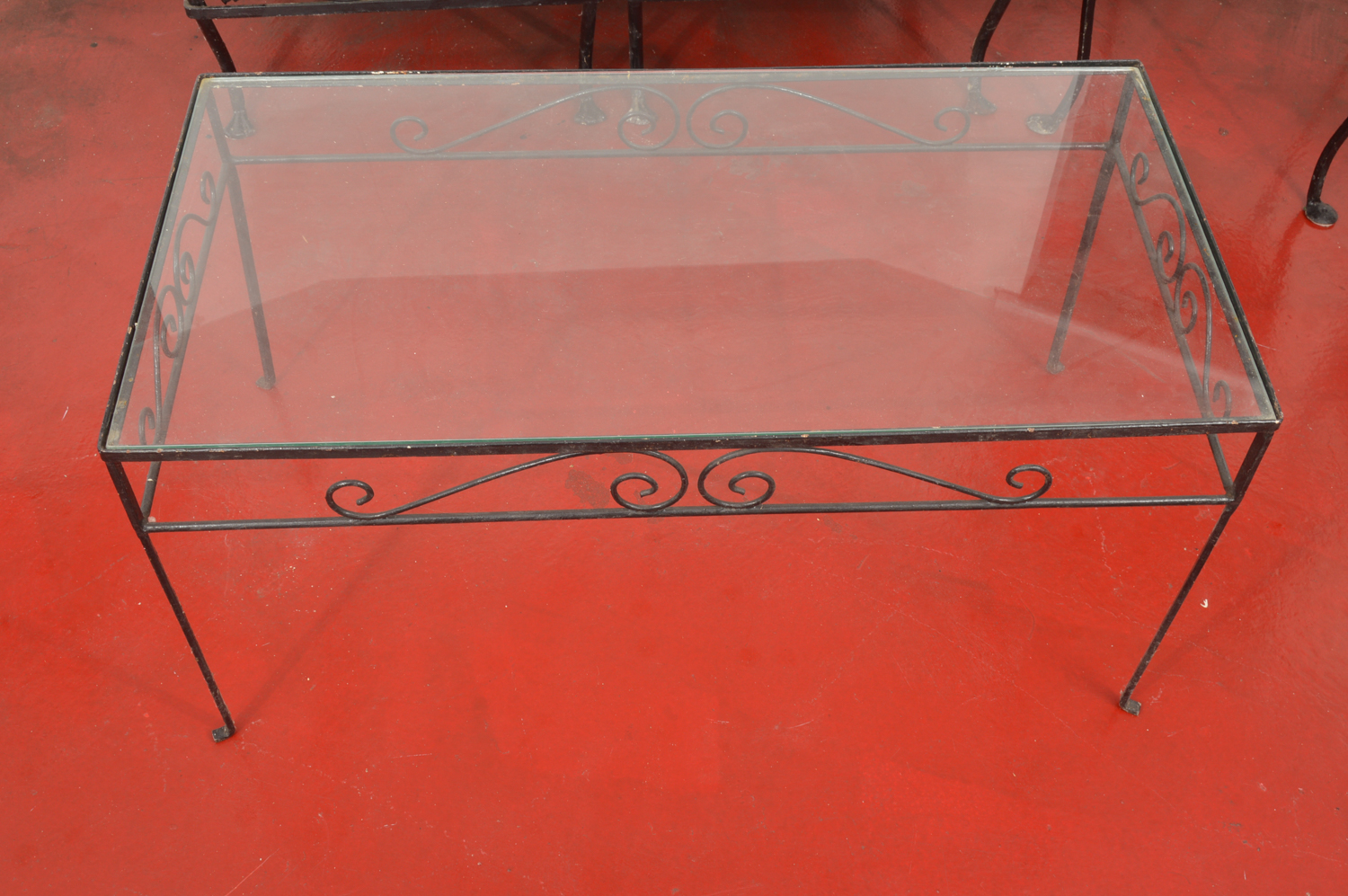 Painted Black Metal Patio Set