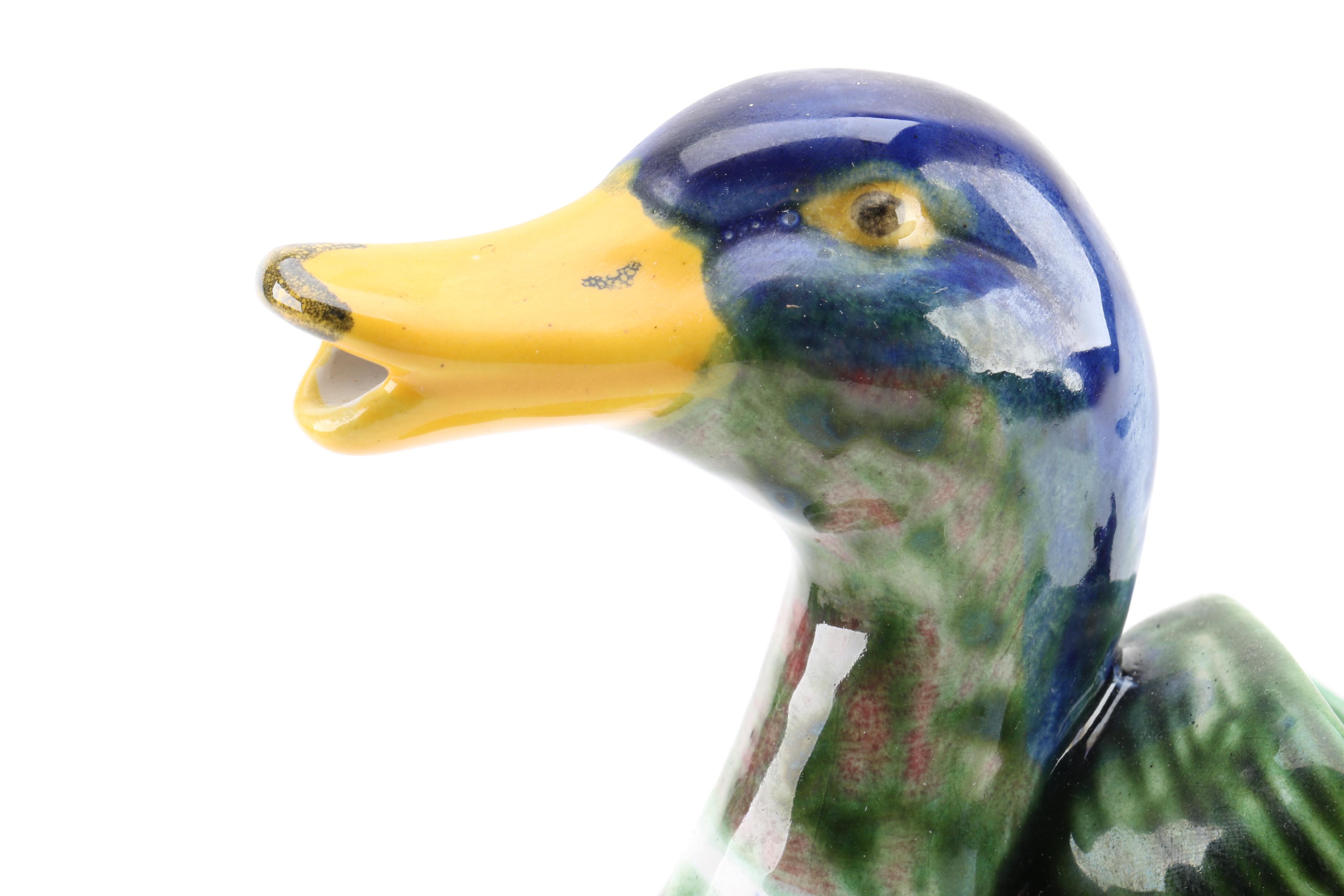 Vintage F. Mendes Portuguese Majolica Duck Pitcher
