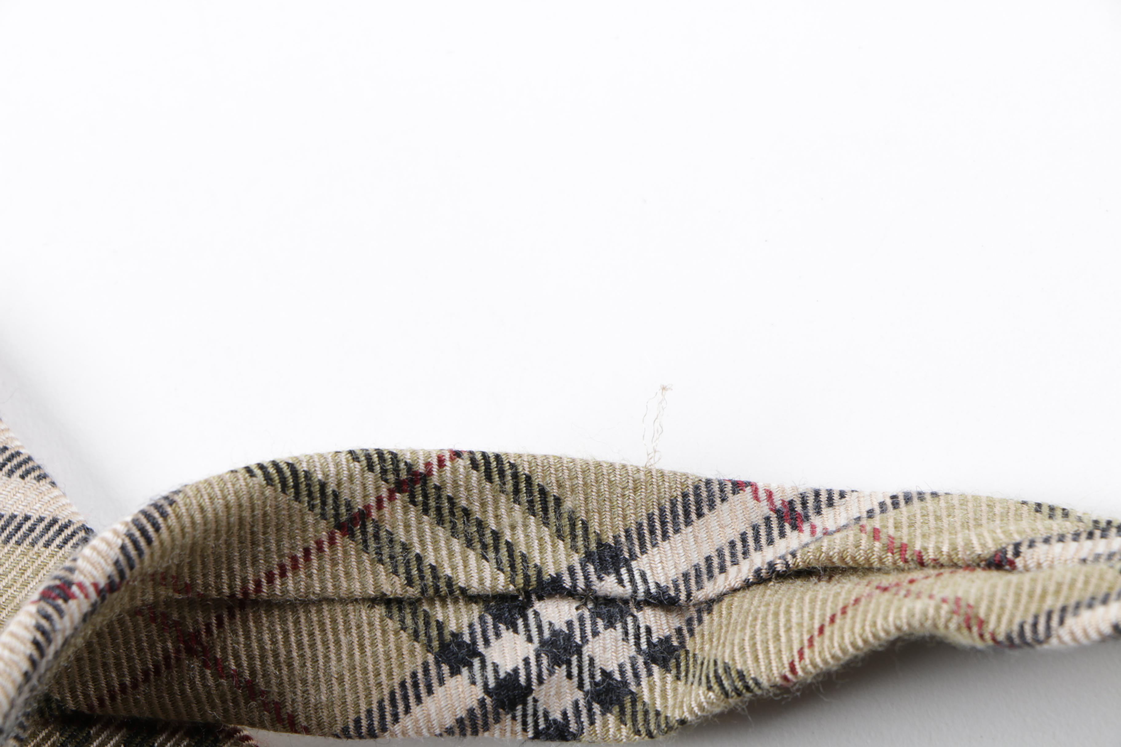 Burberry London Plaid Wool Blend Necktie