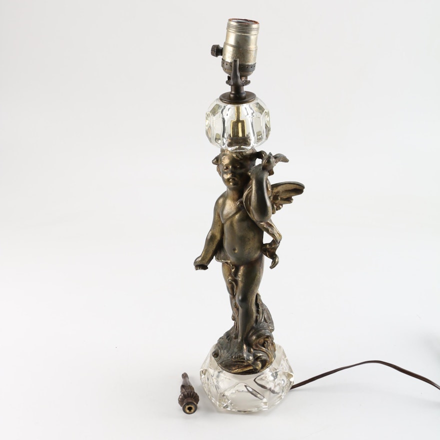 Vintage Figural Putto Table Lamp