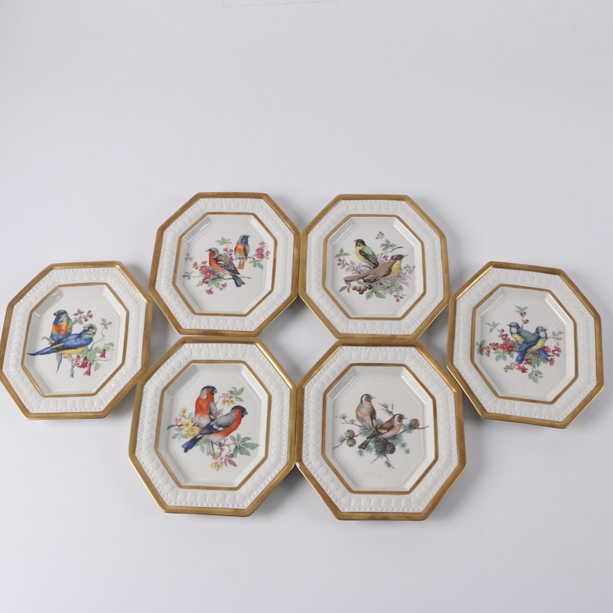 Chelsea House Port Royal Hand Made Italian Porcelain Bird Plates