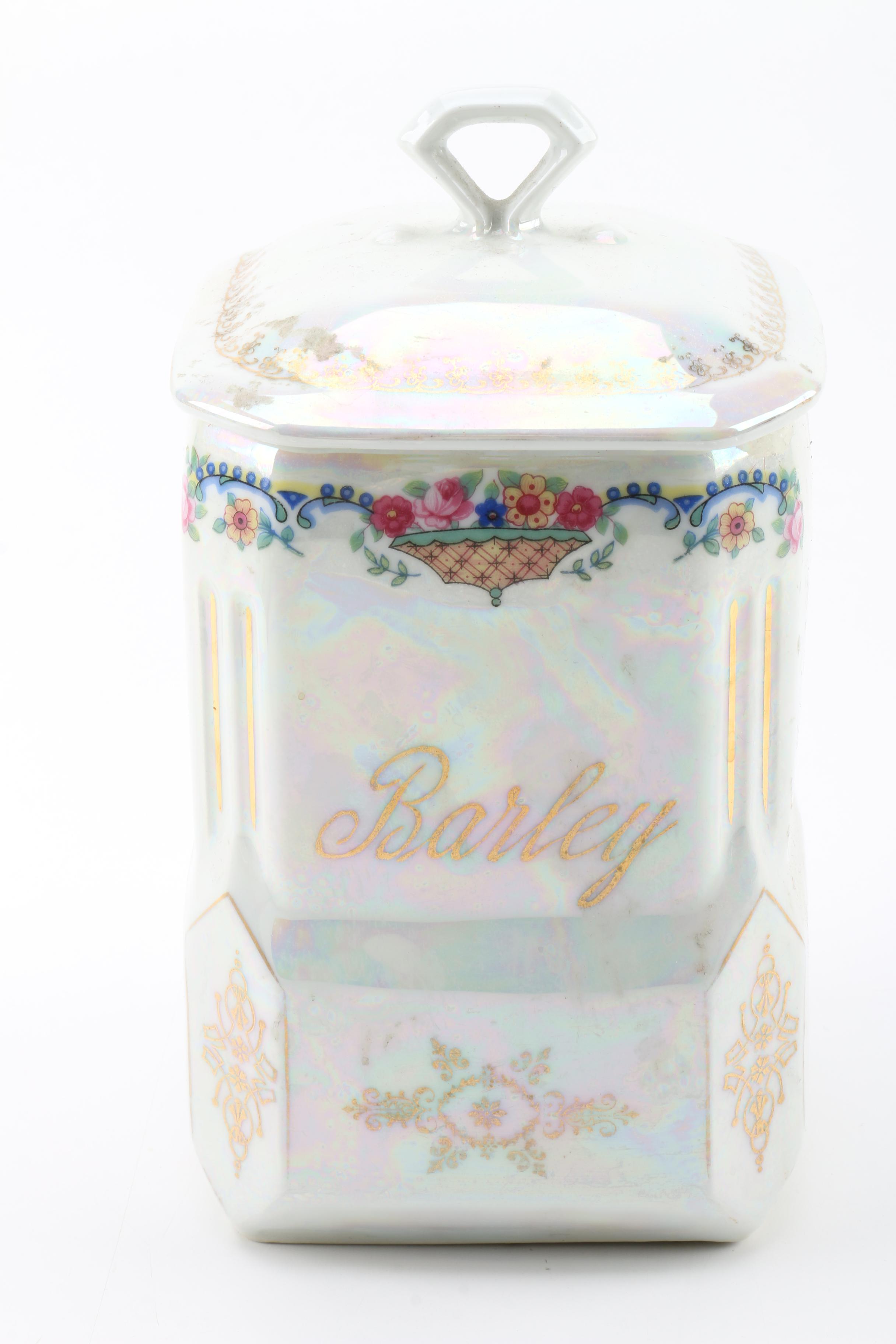 Vintage Victoria Czechoslovakia Lusterware Containers