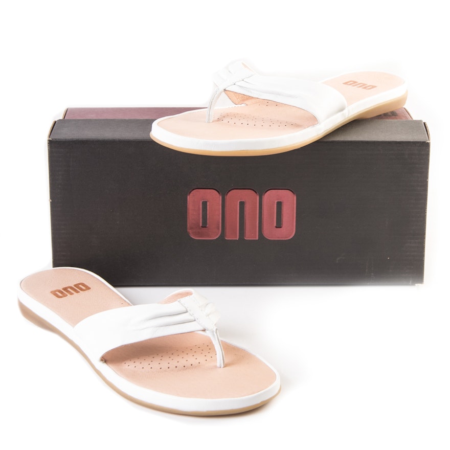 Ono "Liv" White Leather Sandals