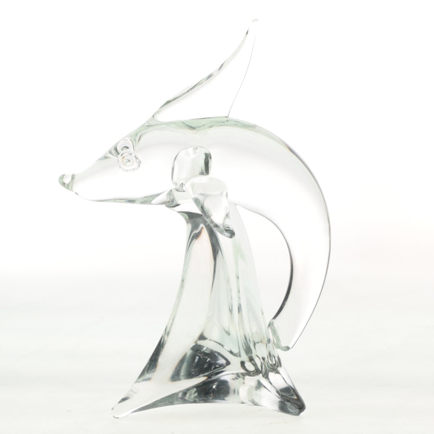 Licio Zanetti Art Glass Dolphin Sculpture