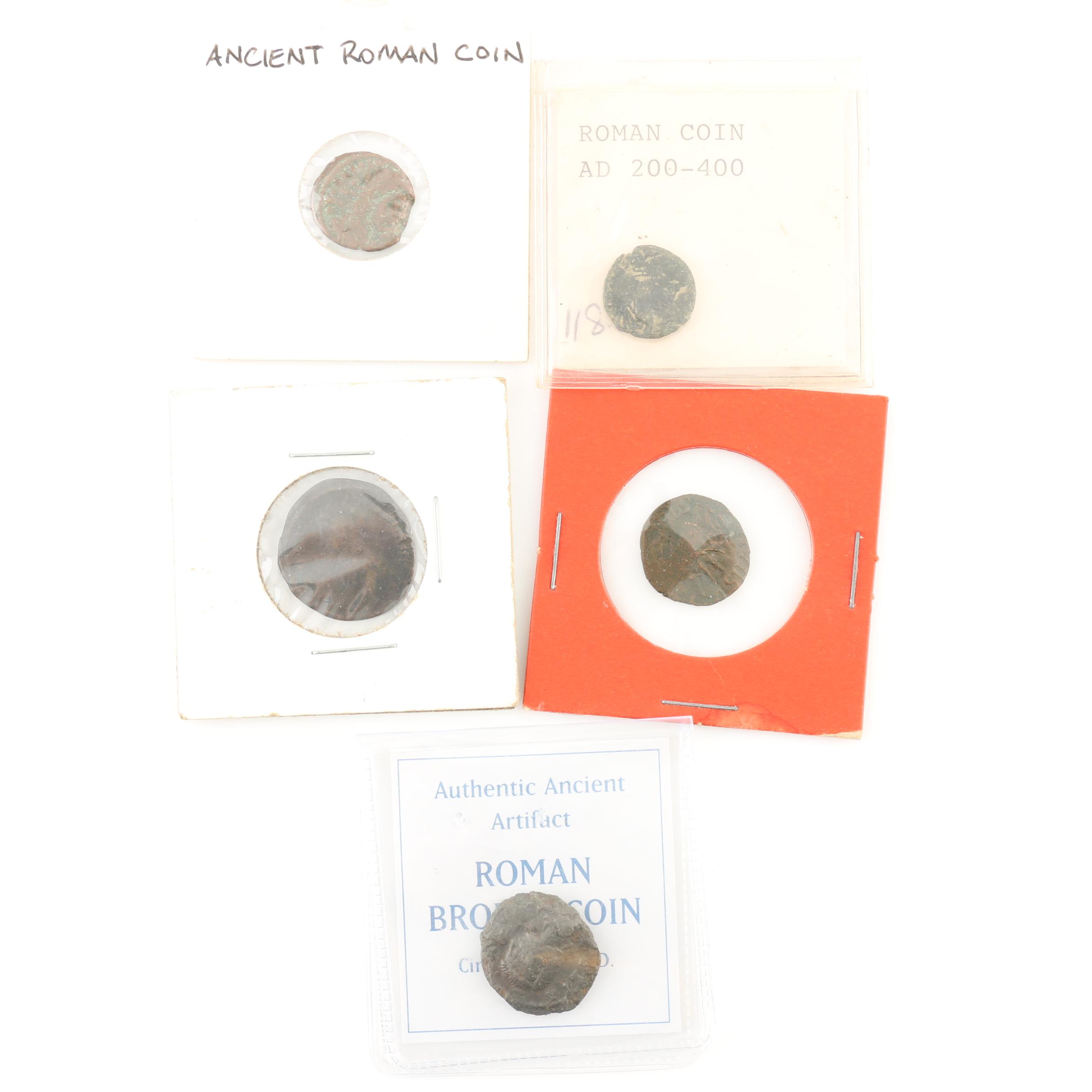 Group of FIve Various Ancient Imperial Roman Copper/Bronze Coins