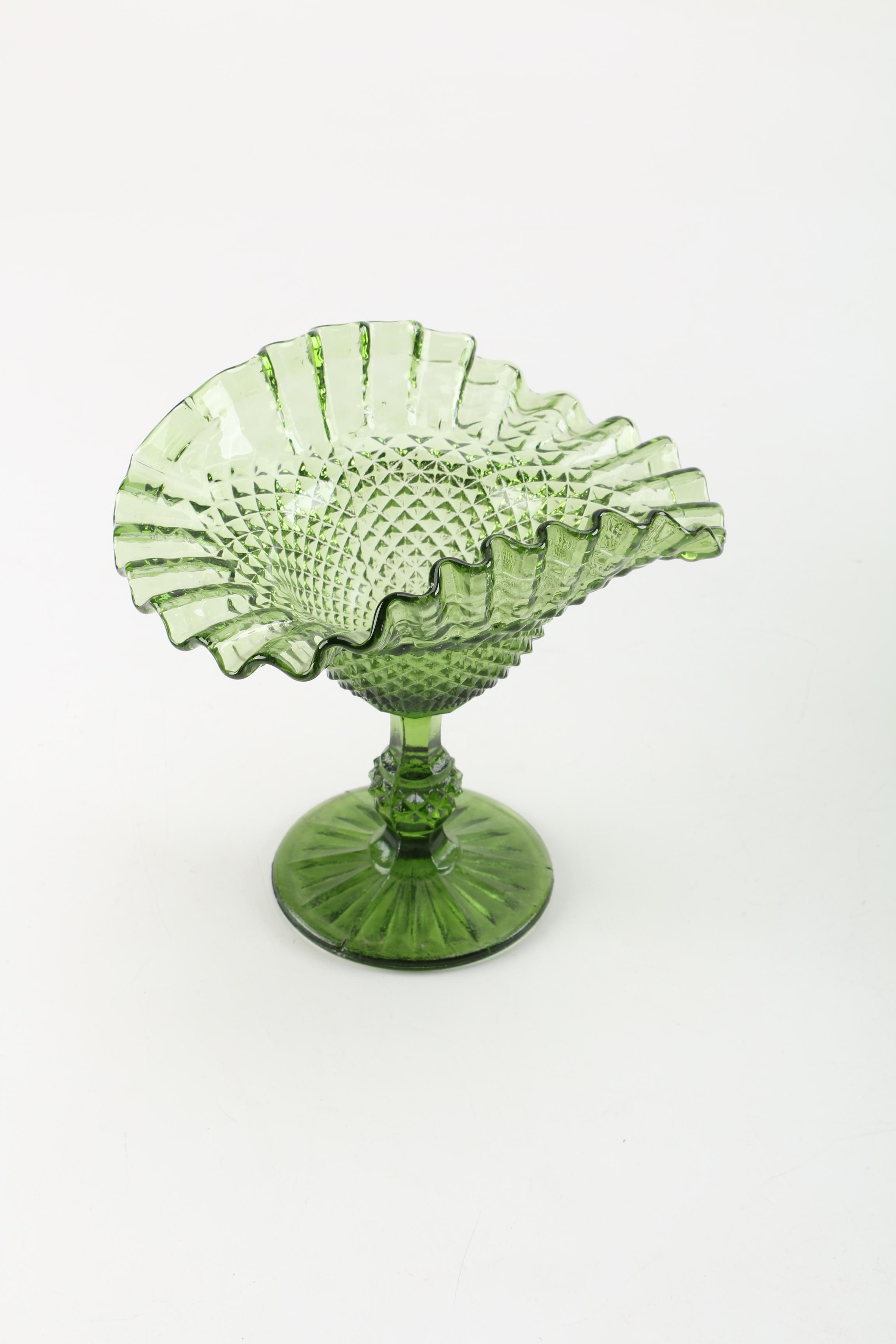 Anchor Hocking "Milano" Avocado Glass Pitcher Set with Compote