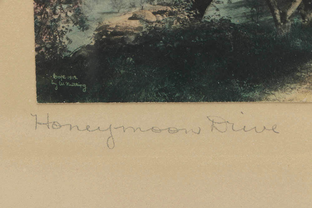 Wallace Nutting Hand-Colored Photograph "Honeymoon Drive"