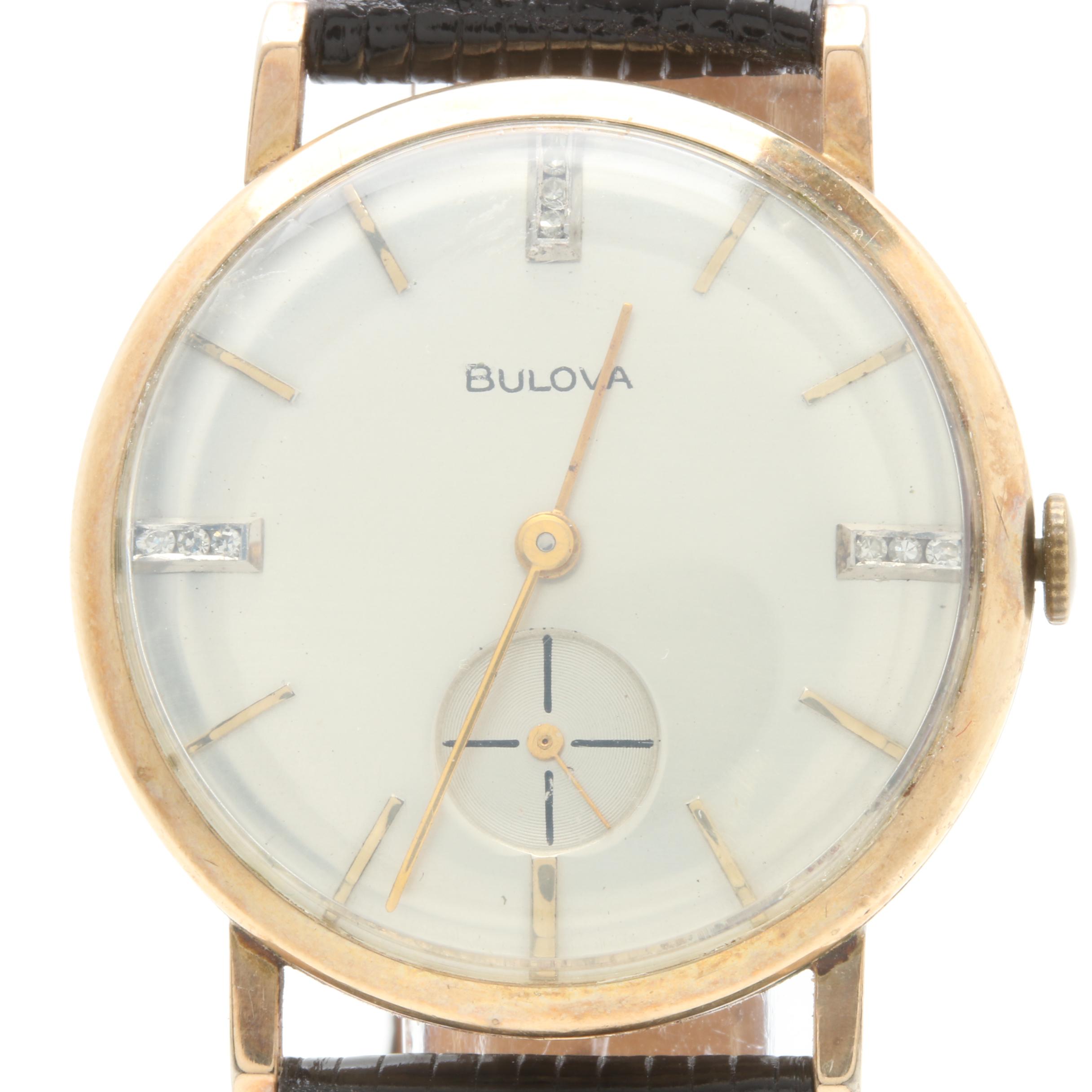 Bulova Gold Plate Diamond Watch