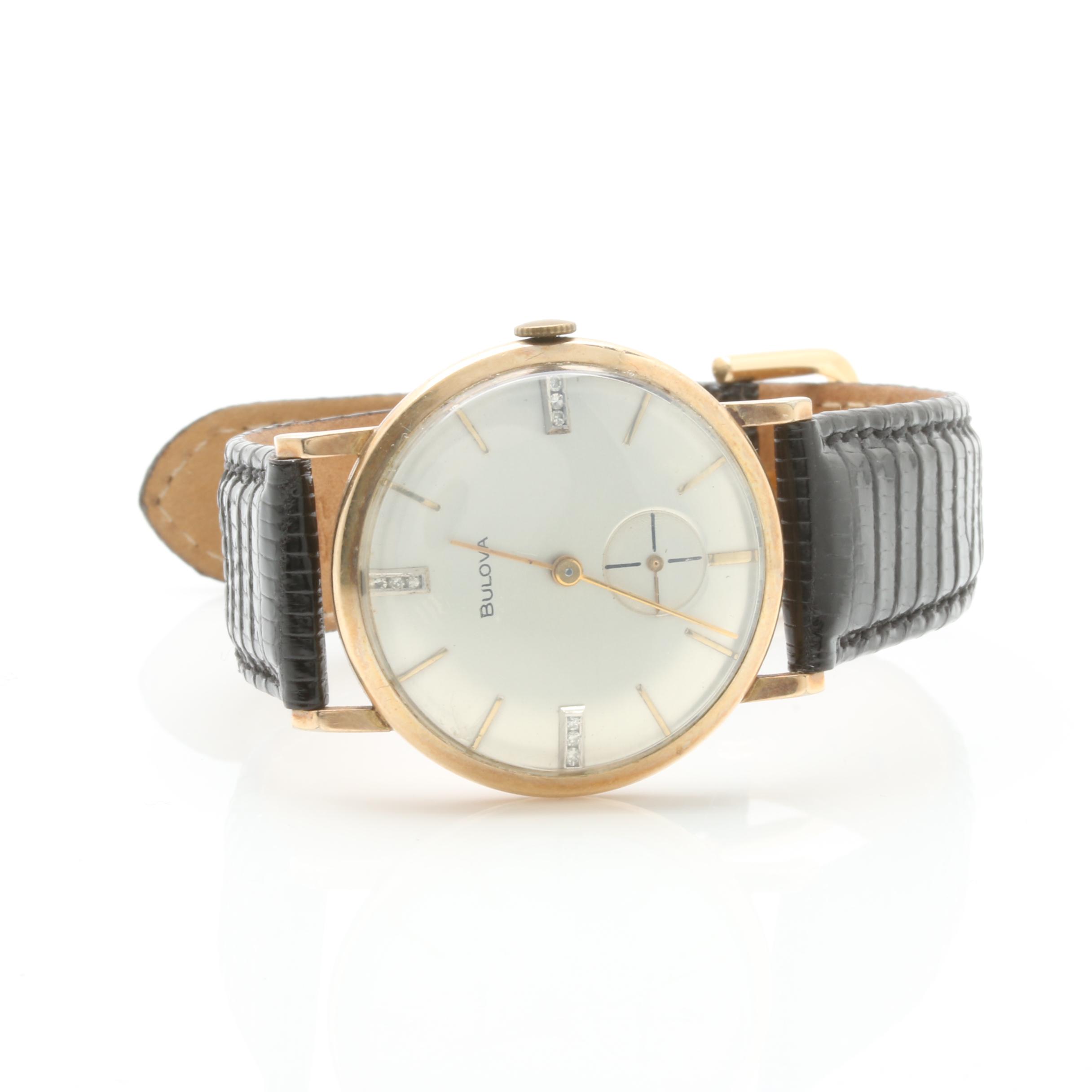 Bulova Gold Plate Diamond Watch