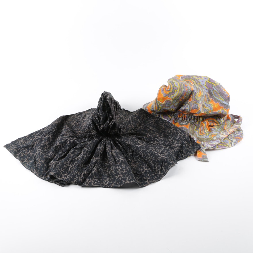 Antique Cotton Bonnet and Contemporary Bucket Hat