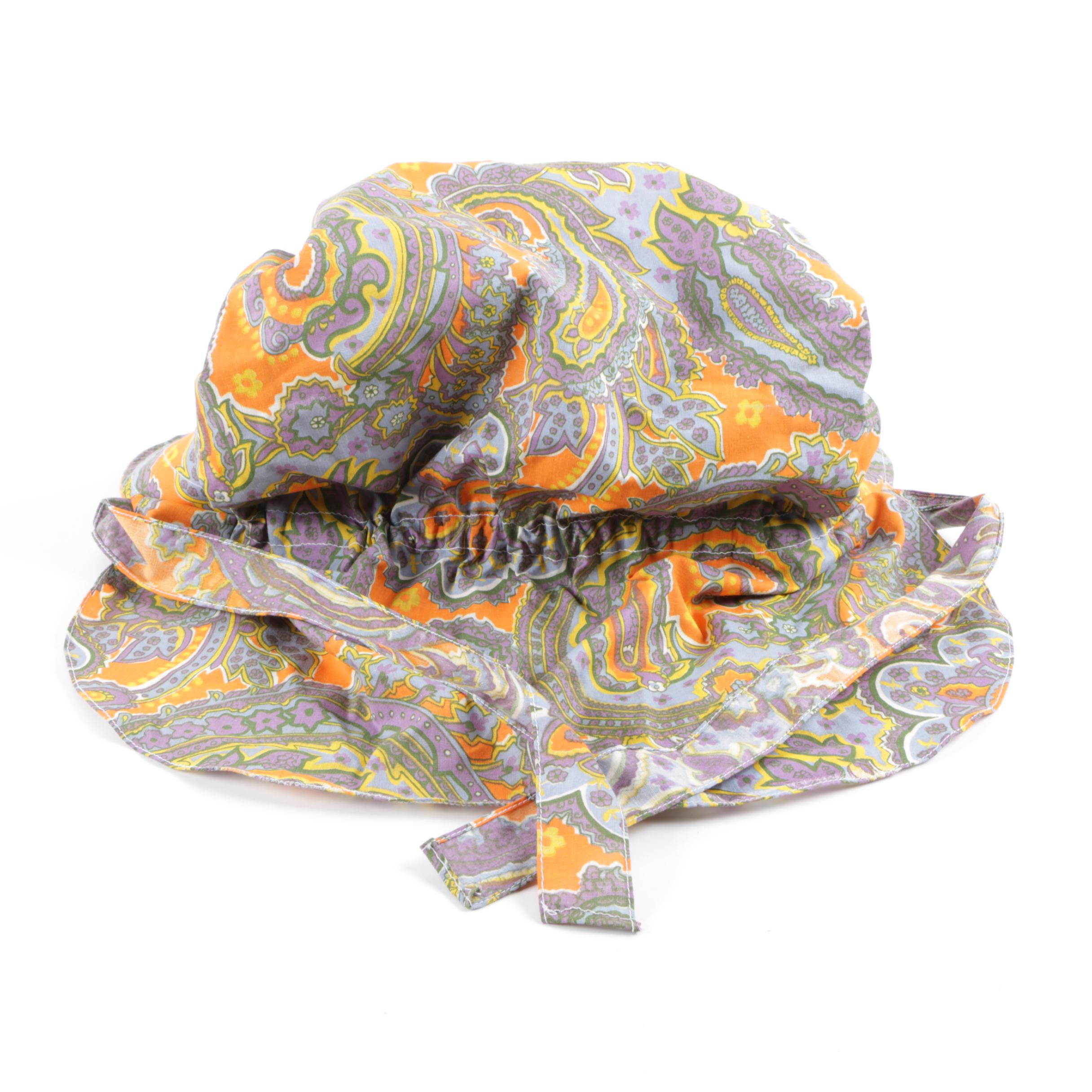 Antique Cotton Bonnet and Contemporary Bucket Hat