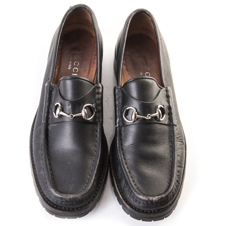 Women's Gucci Black Leather Loafers
