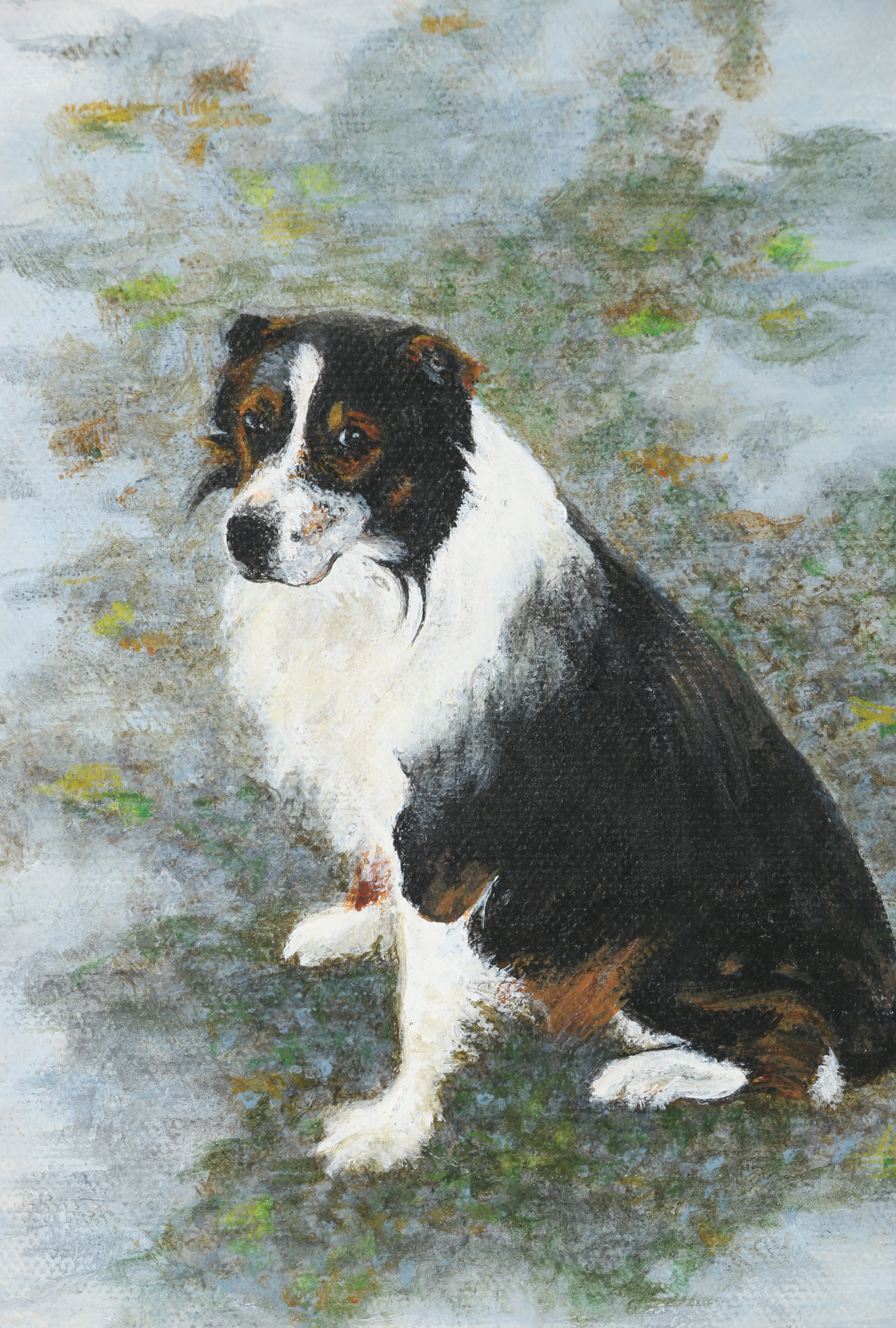Paula McConnell Acrylic Painting "Elvie The Best Dog Ever"