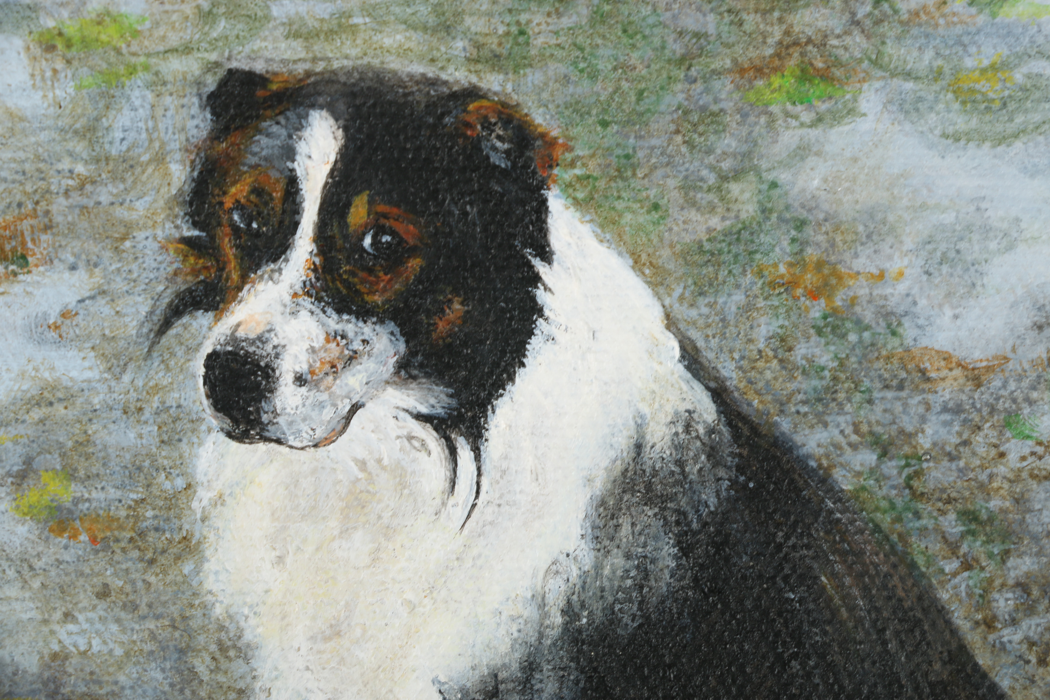Paula McConnell Acrylic Painting "Elvie The Best Dog Ever"