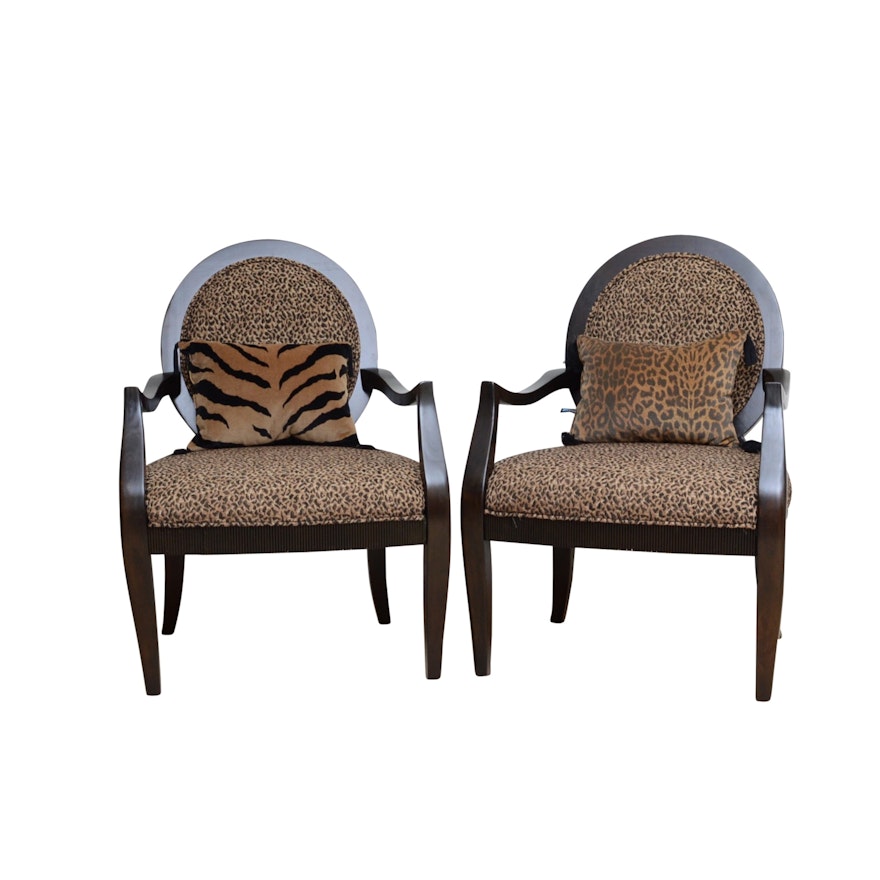 Pair of Cheetah Print Occasional Chairs