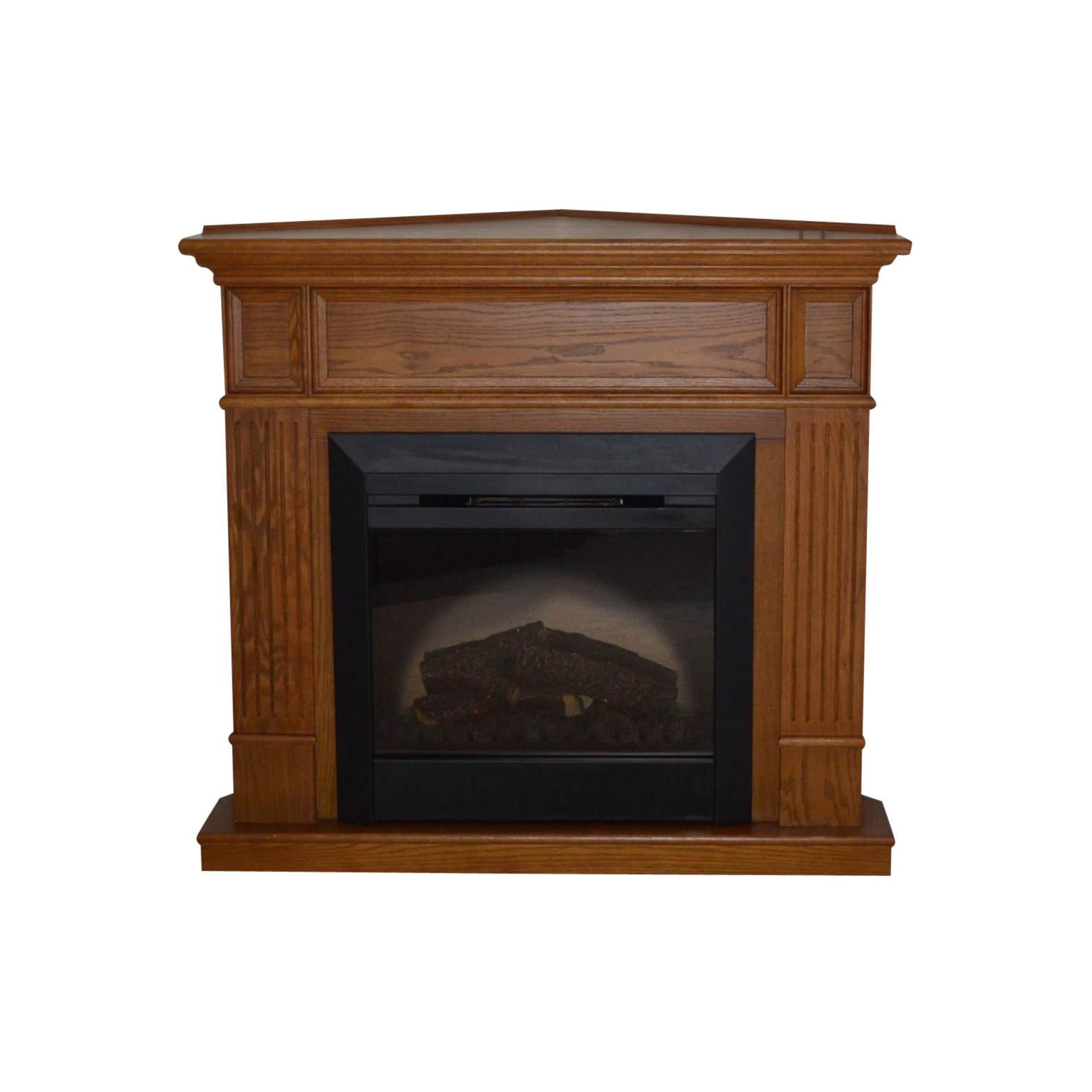 Oak Corner Electric Fireplace
