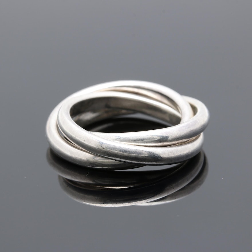 Tiffany & Co. Sterling Silver Triple Rolling Ring