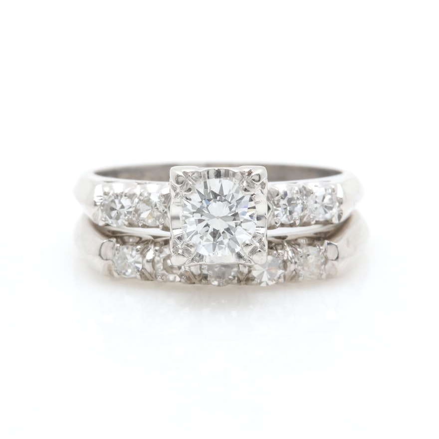 Platinum Diamond Wedding Ring Set