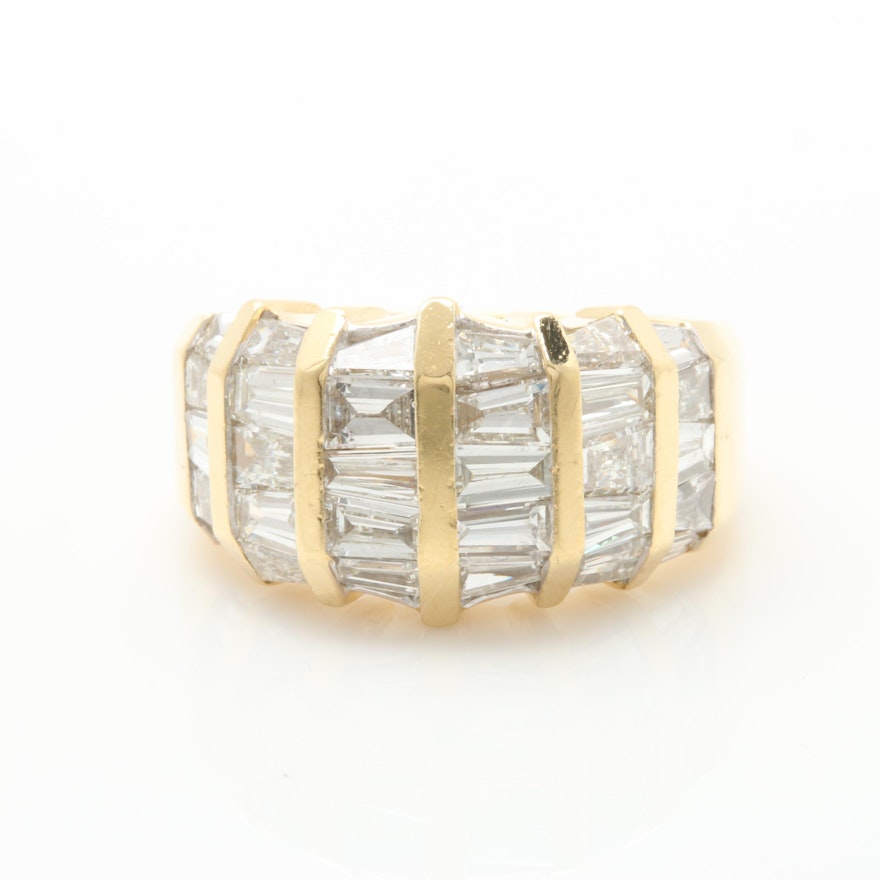 18K Yellow Gold 2.98 CTW Diamond Multi-Channel Band