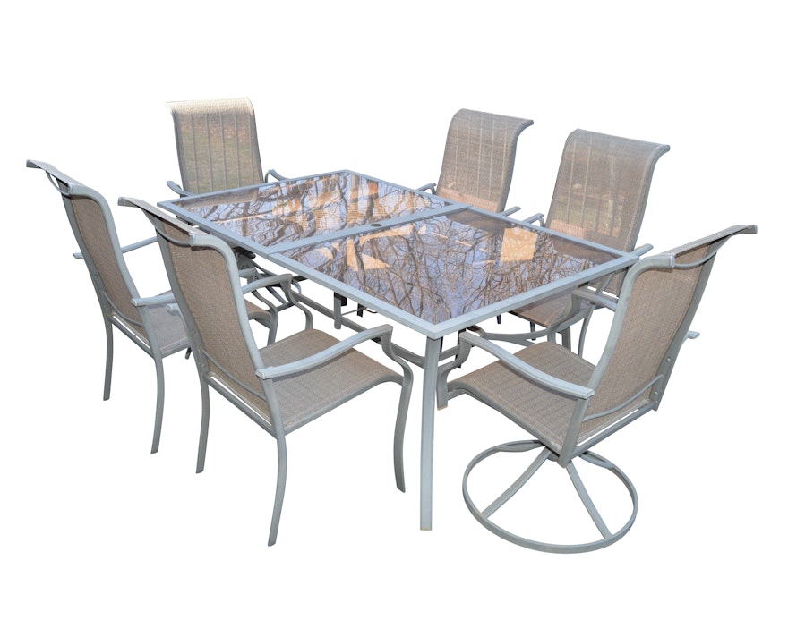 Glass Top Patio Table and Chairs