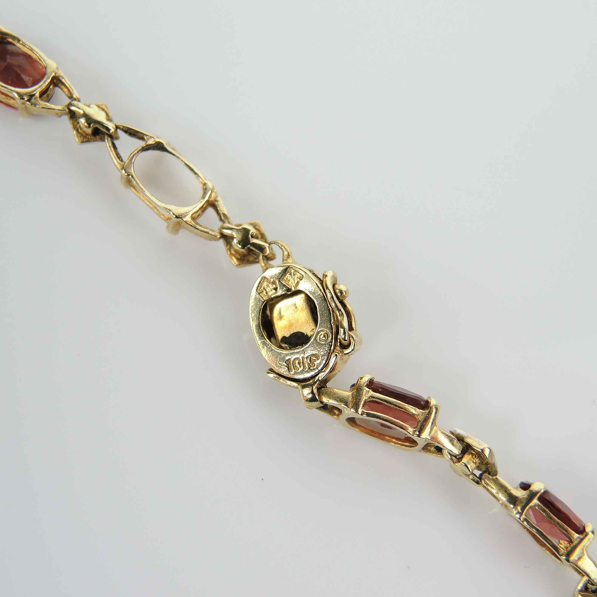 10K Gold Garnet Bracelet and Aquamarine Pendant with Diamonds