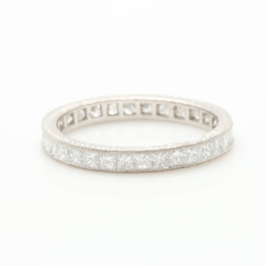 Platinum 1.00 CTW Diamond Eternity Ring