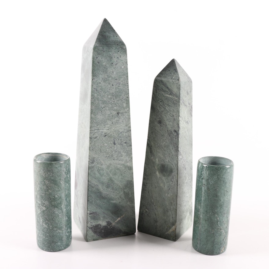 Marble Obelisks and Candle Holders
