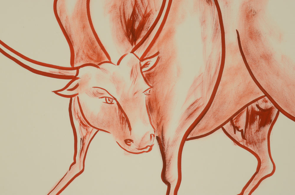 Vladimir Pronkin Acrylic Painting of a Bull