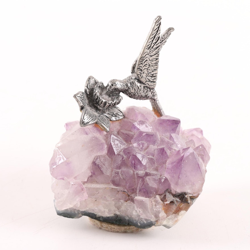 Amethyst and Metal Figurine