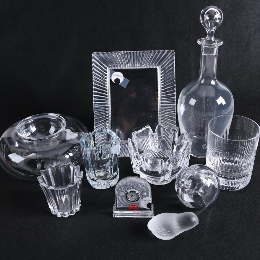 Baccarat, Orrefors, and Waterford Crystal Bar, Tableware and Desk Accessories