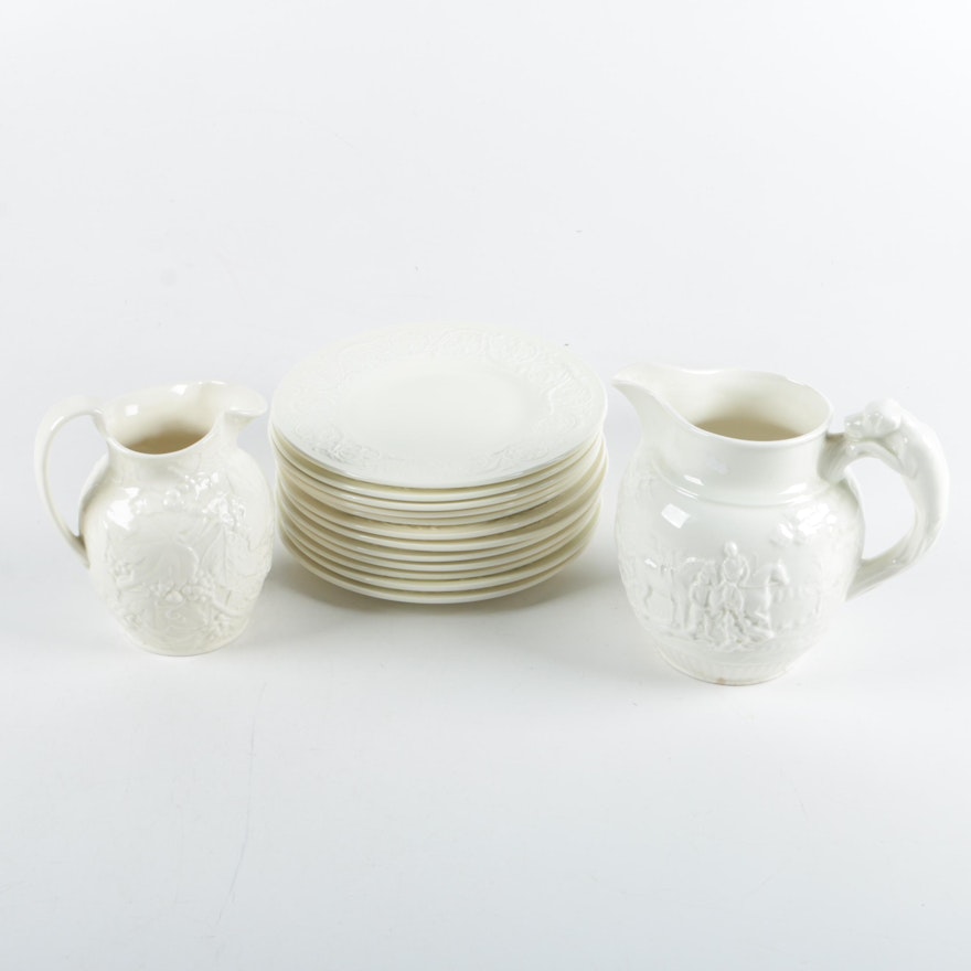 Wedgwood Embossed Earthenware Pitchers and "Patrician" Plates 1927-86