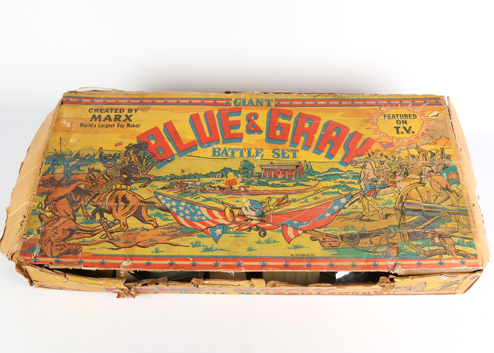 Vintage Marx 1960s Era "Blue & Gray" Battle Set