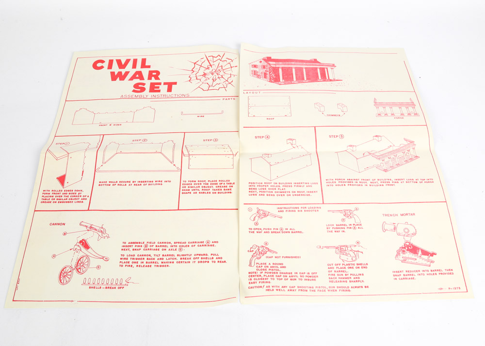 Vintage Marx 1960s Era "Blue & Gray" Battle Set