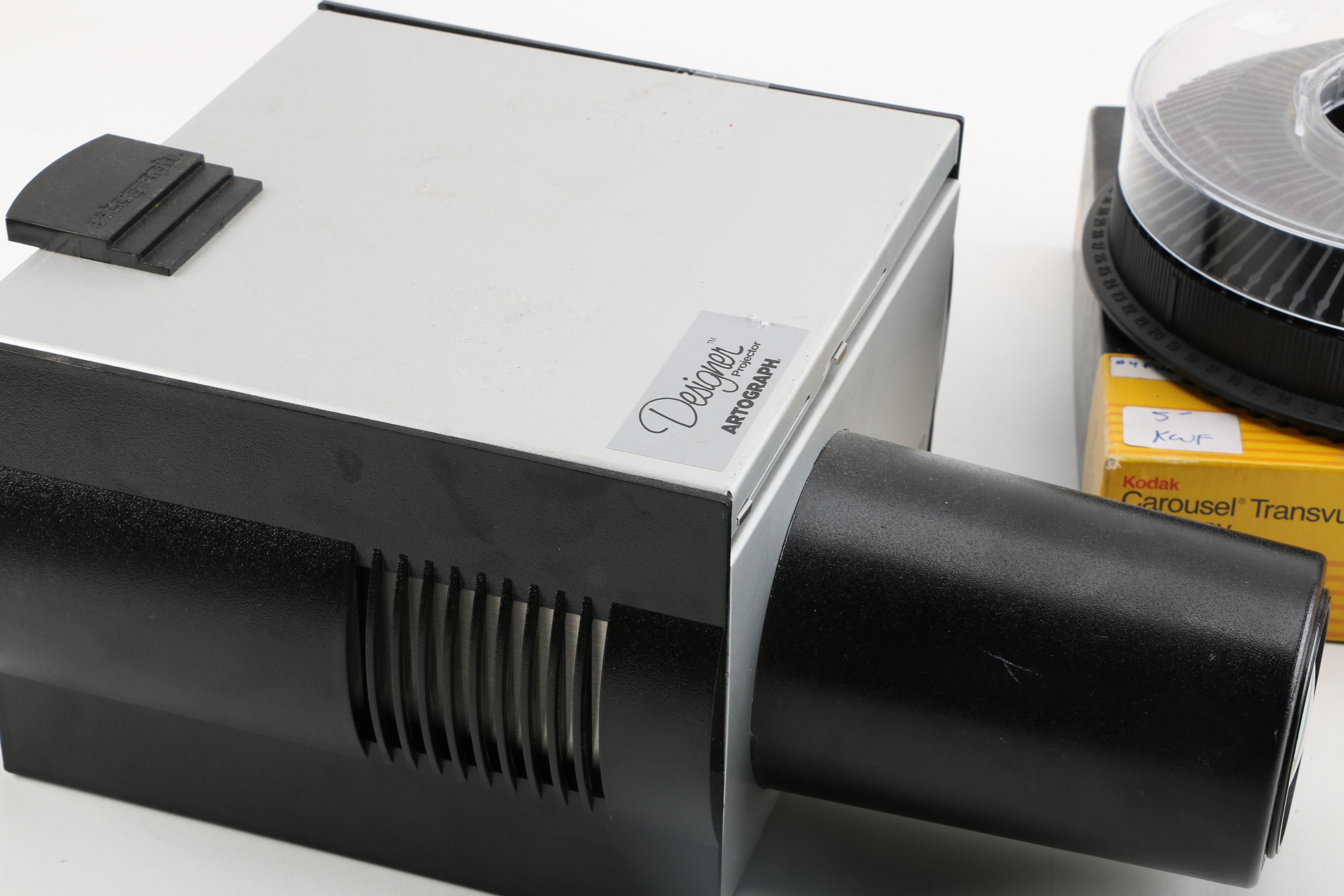 Artograph Designer Projector with Vintage Kodak Carousel Slide Trays