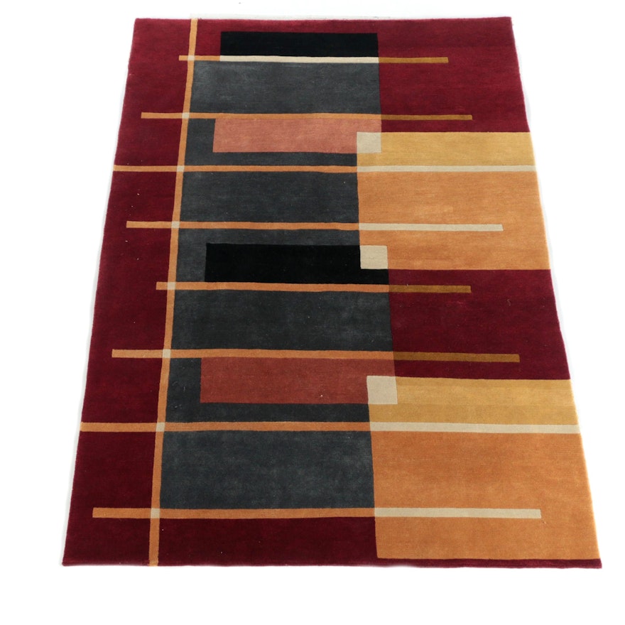 Hand-Knotted Nepalese Wool Area Rug