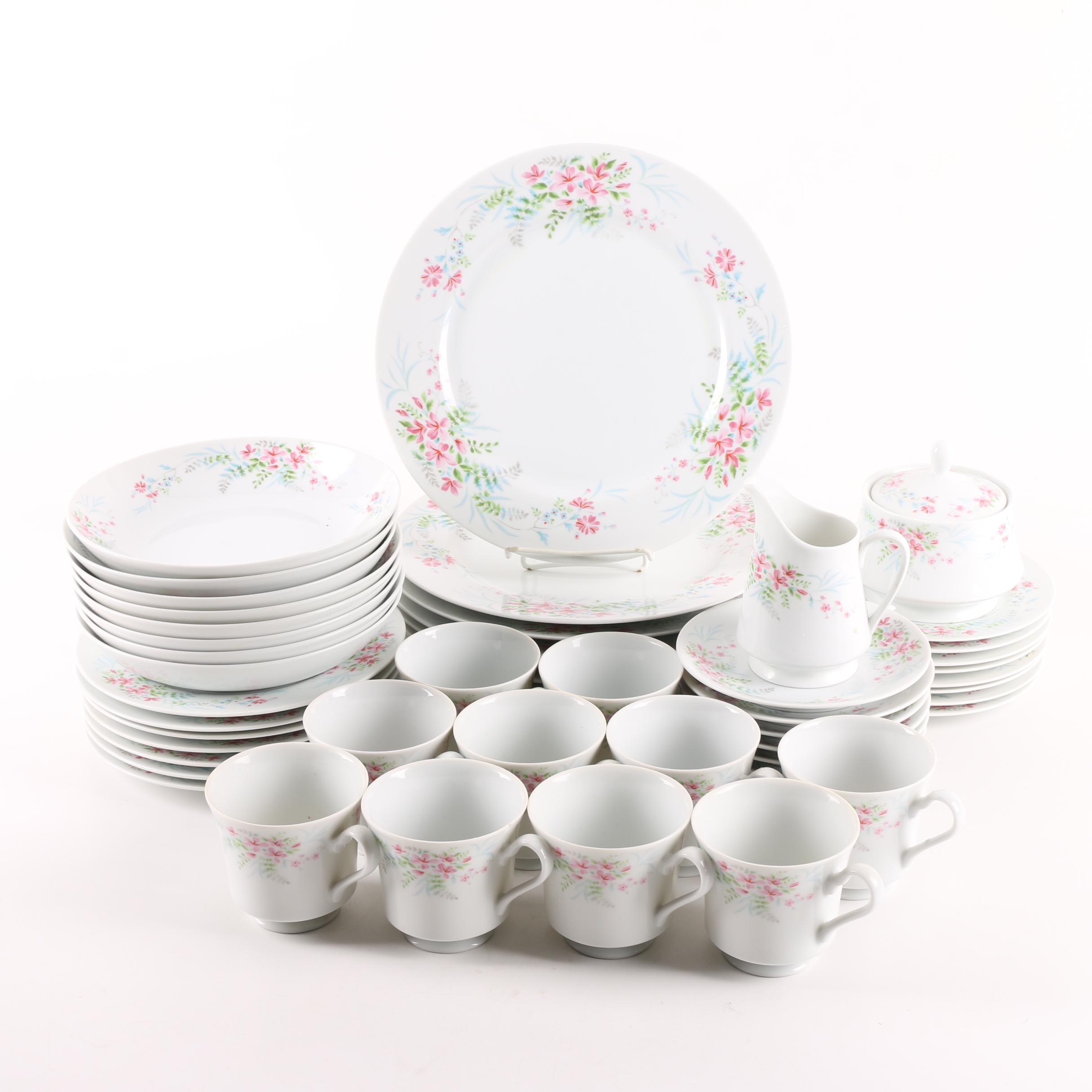 Vintage Mikasa "Fern Rose" Porcelain Dinnerware