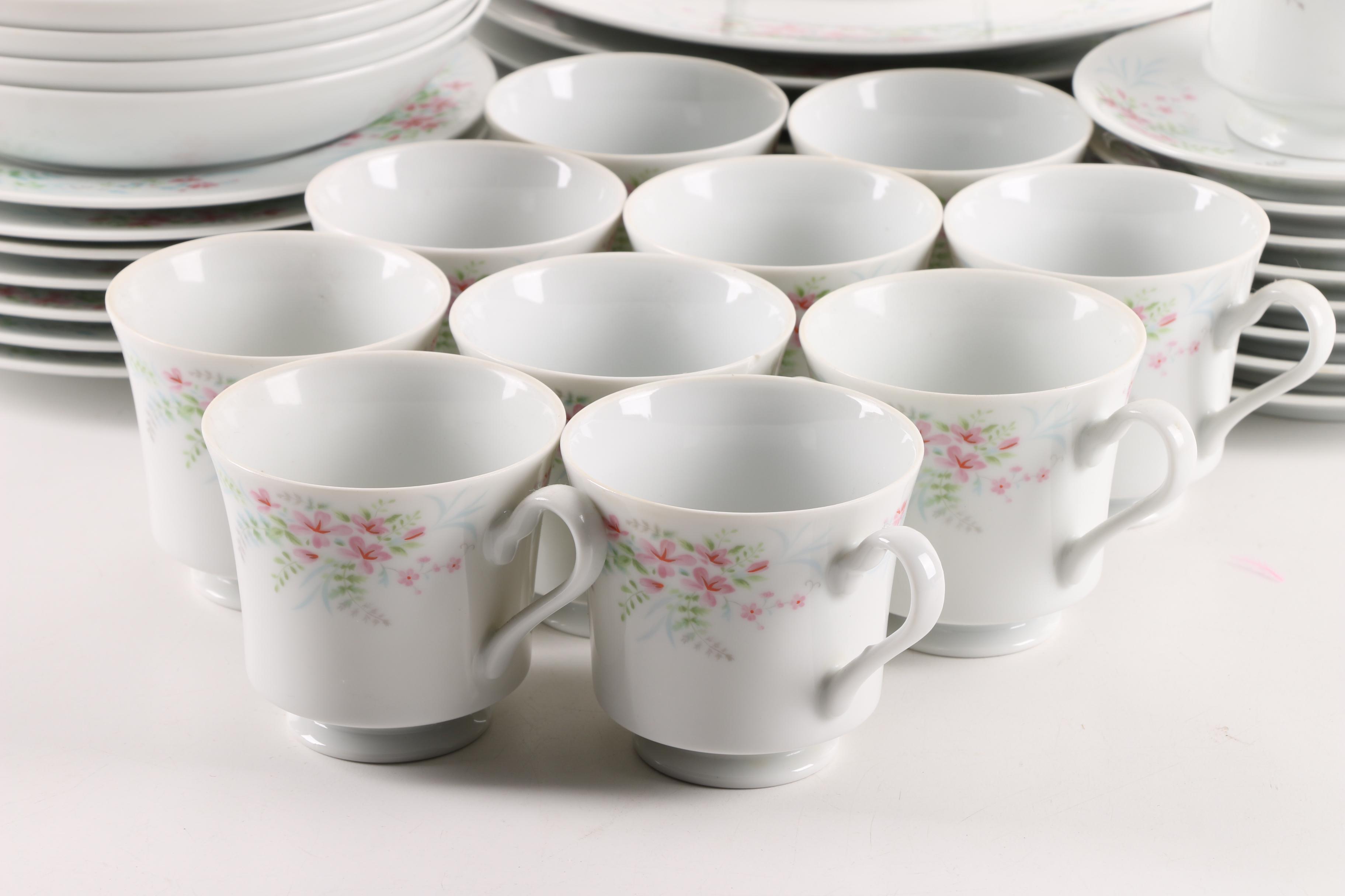 Vintage Mikasa "Fern Rose" Porcelain Dinnerware