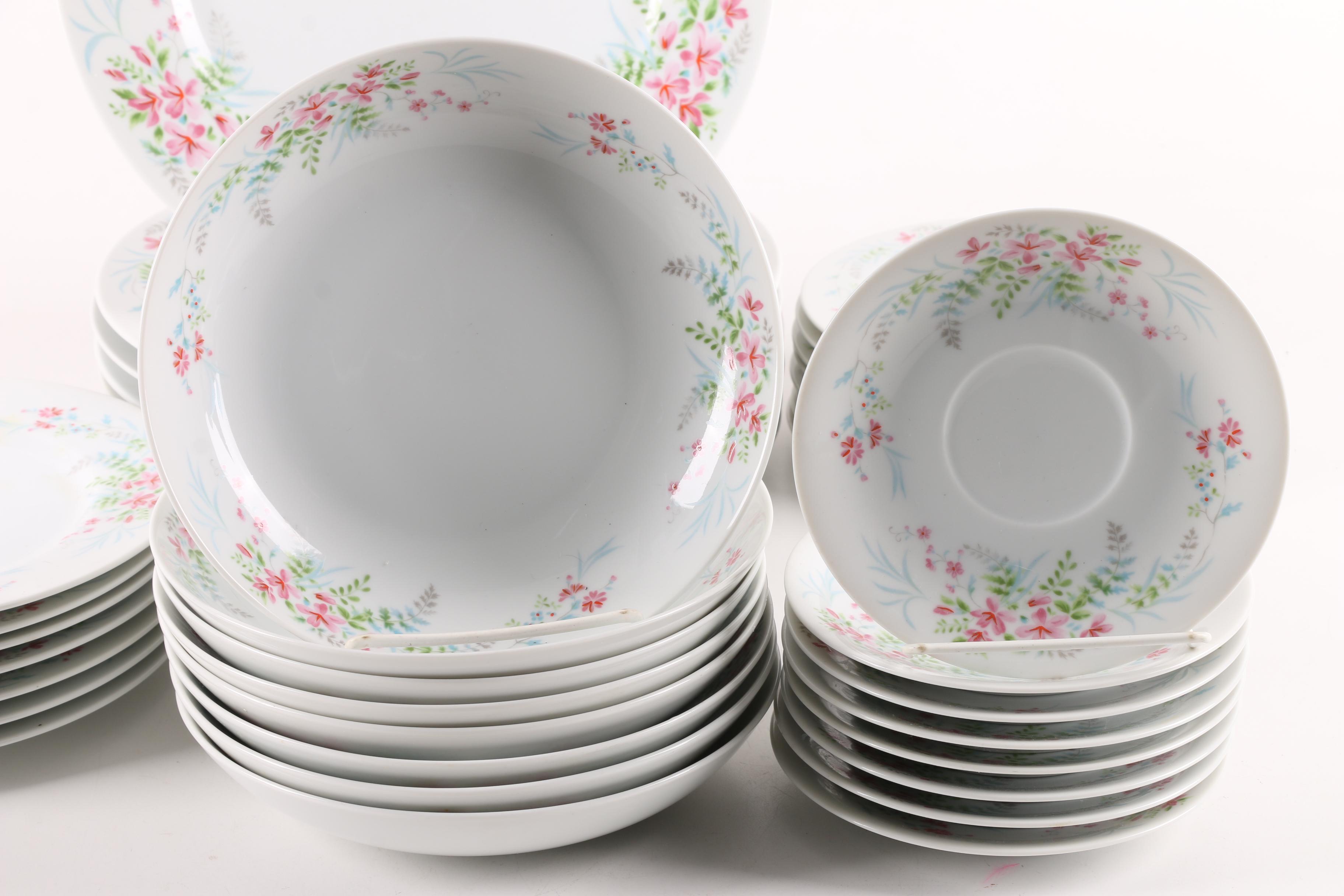 Vintage Mikasa "Fern Rose" Porcelain Dinnerware